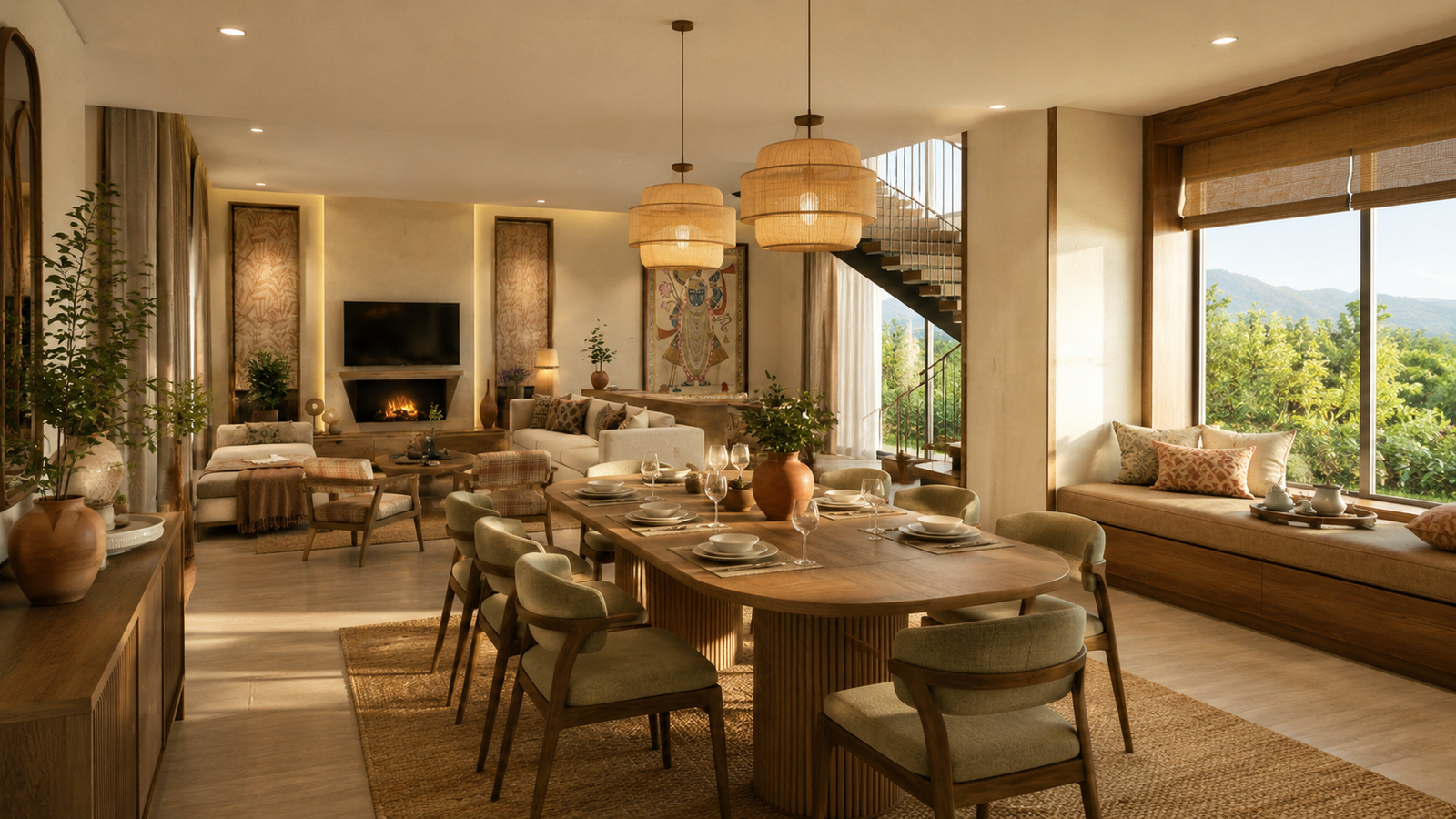 Modern luxury studio apartment interior